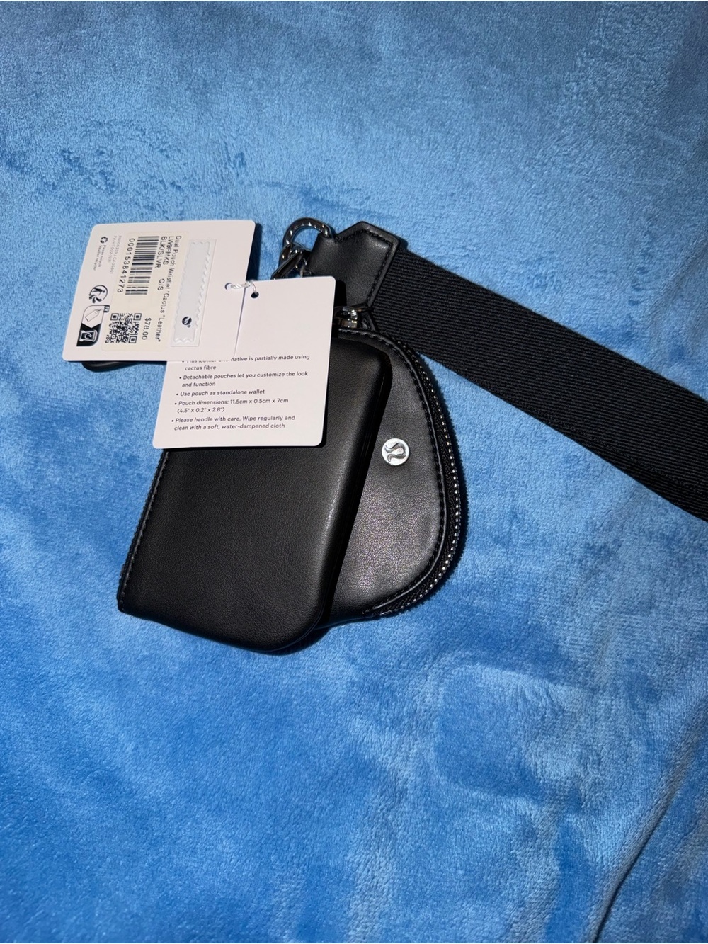 Lululemon Dual Pouch Wristlet *Cactus Leather (Black/Silver)